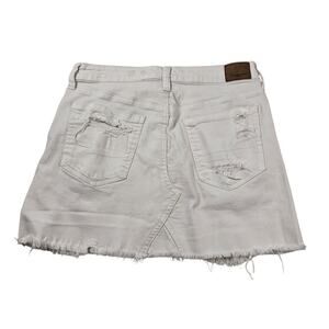 American Eagle Jean Skirt grunge 8 Cutoff Distressed White Denim 30" Waist